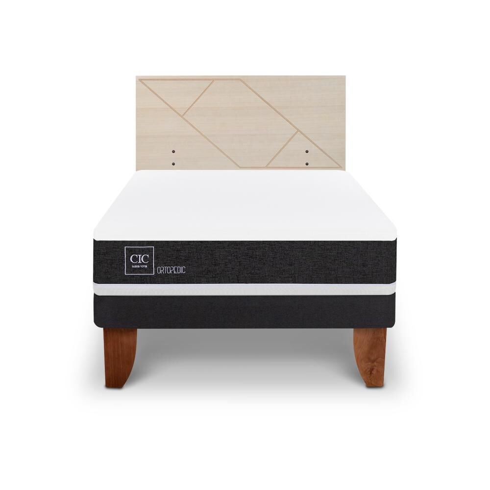 Cama Europea Cic Ortopedic / 1.5 Plazas / Base Normal + Respaldo image number 0.0
