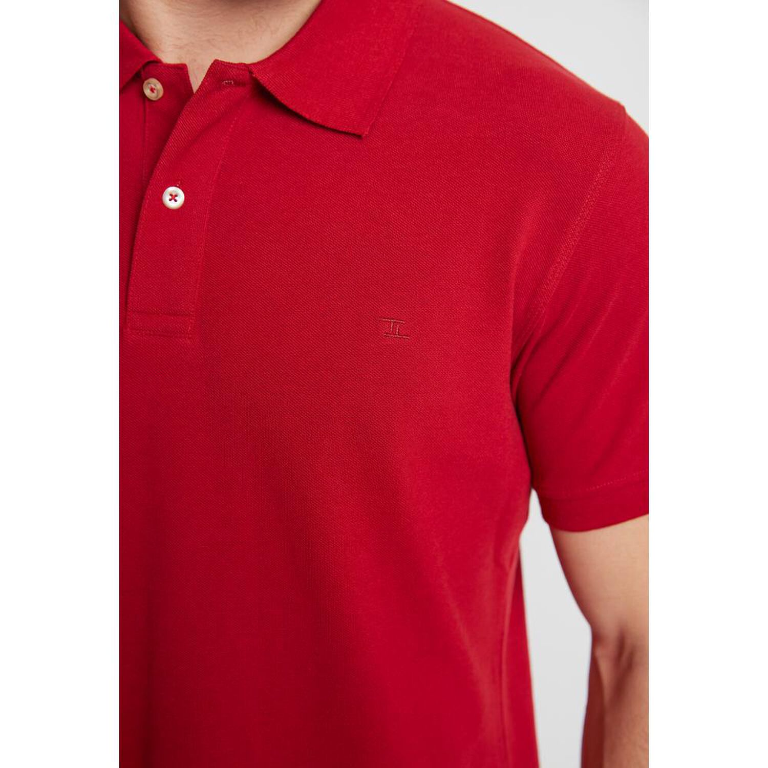 Polera Slim Lisa Manga Corta Cuello Piqu&eacute; Hombre Trial image number 3.0