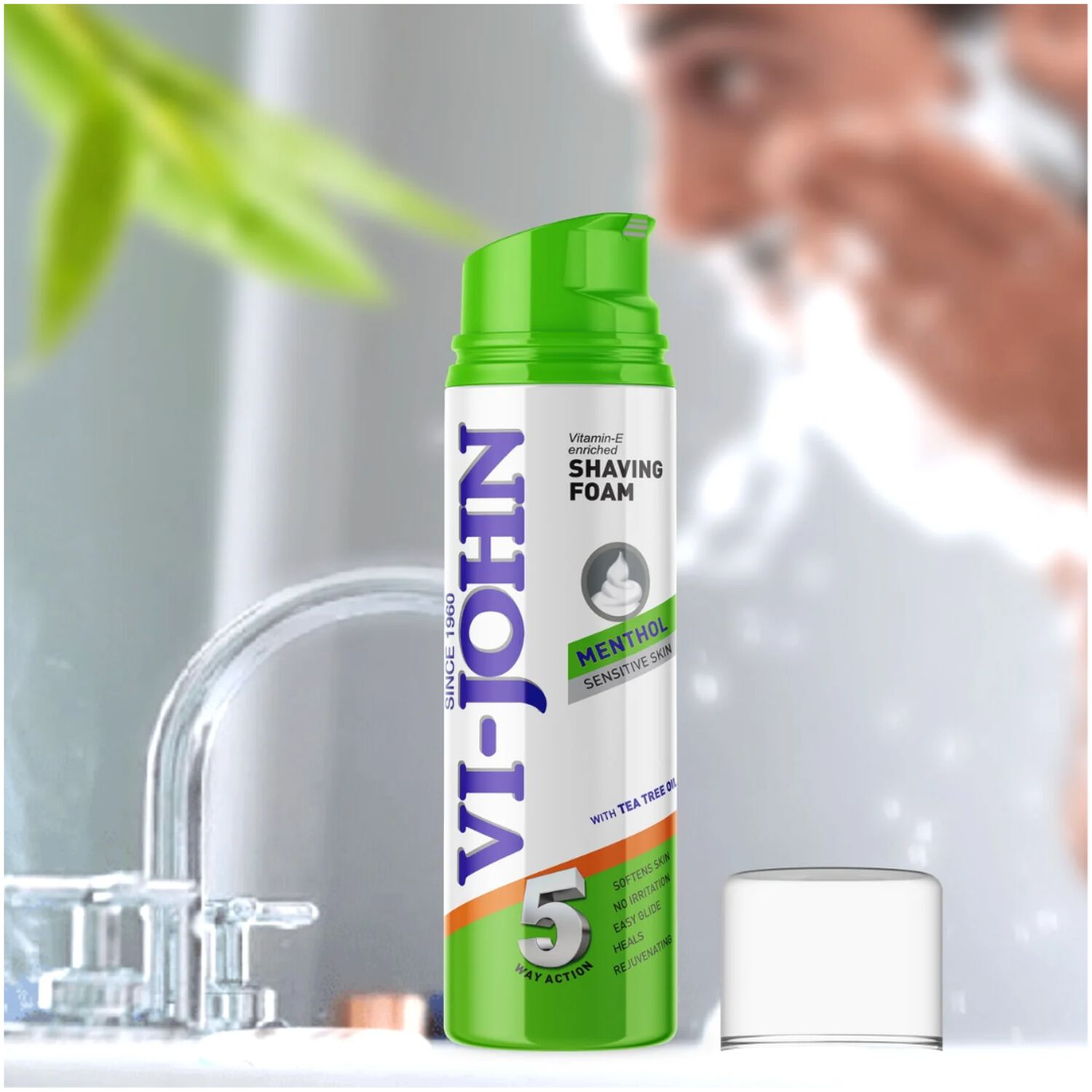 Vi-john Espuma De Afeitar Premium Mentol 200 Gr image number 1.0