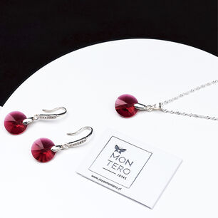 Conjunto Madrid Con Cristal Genuino Scarlet