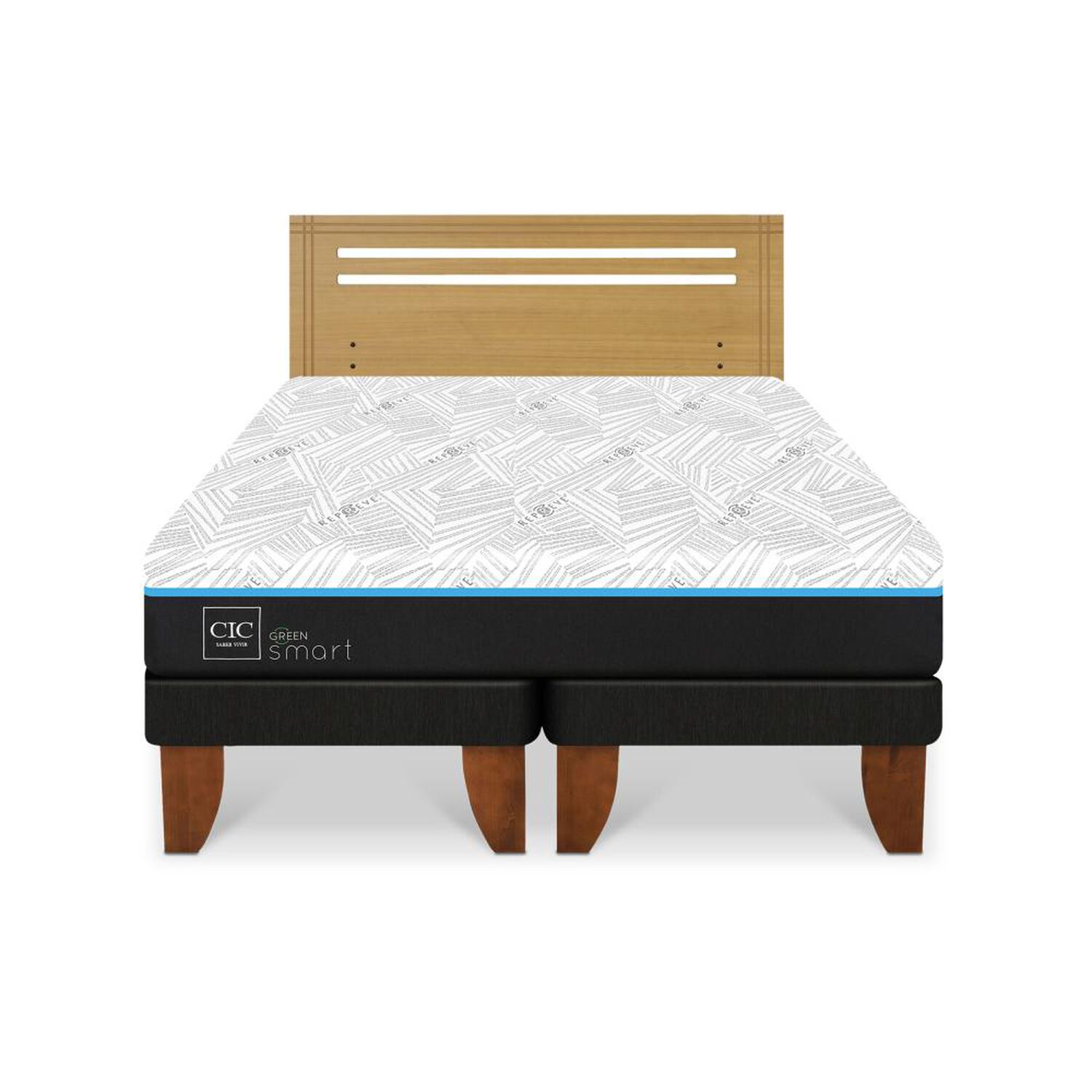 Cama Europea Cic Green Infinity / 2 Plazas / Base Dividida + Respaldo image number 0.0