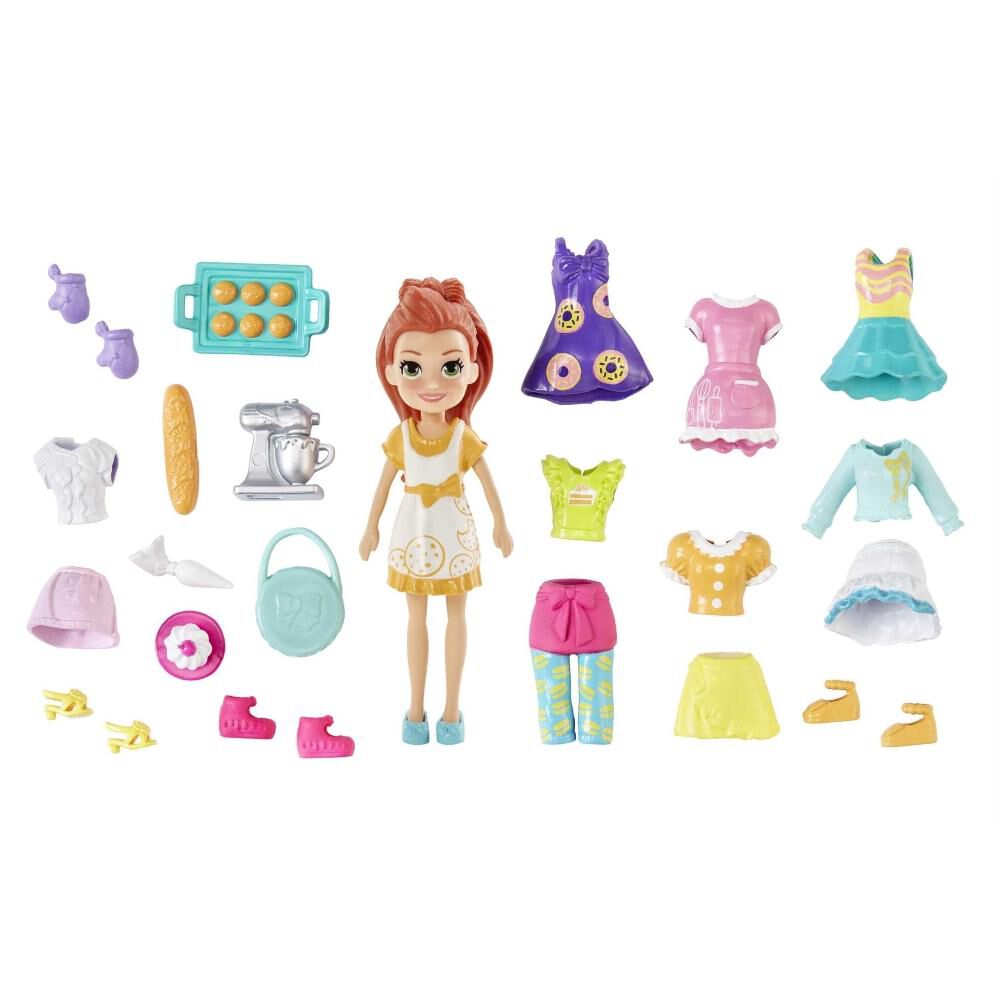 Mini Mu&ntilde;eca Polly Pocket Modas Sorpresas Panader&iacute;a De Lila image number 0.0