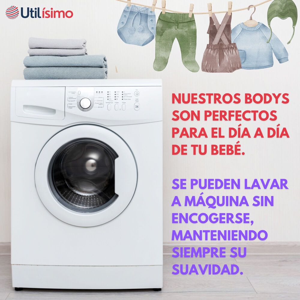 Pack 5 Bodys Beb&eacute; Ni&ntilde;a Manga Larga Tedmimak 100% Algod&oacute;n Rabbit Princess image number 4.0