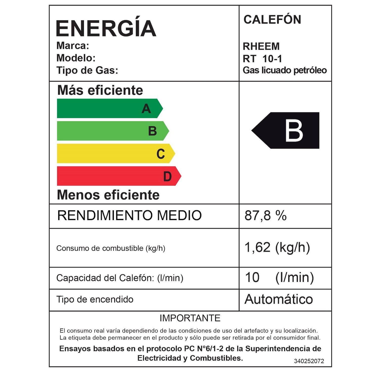 Calefont 18 Litros Gas Natural Tiro Forzado Rheem image number 12.0