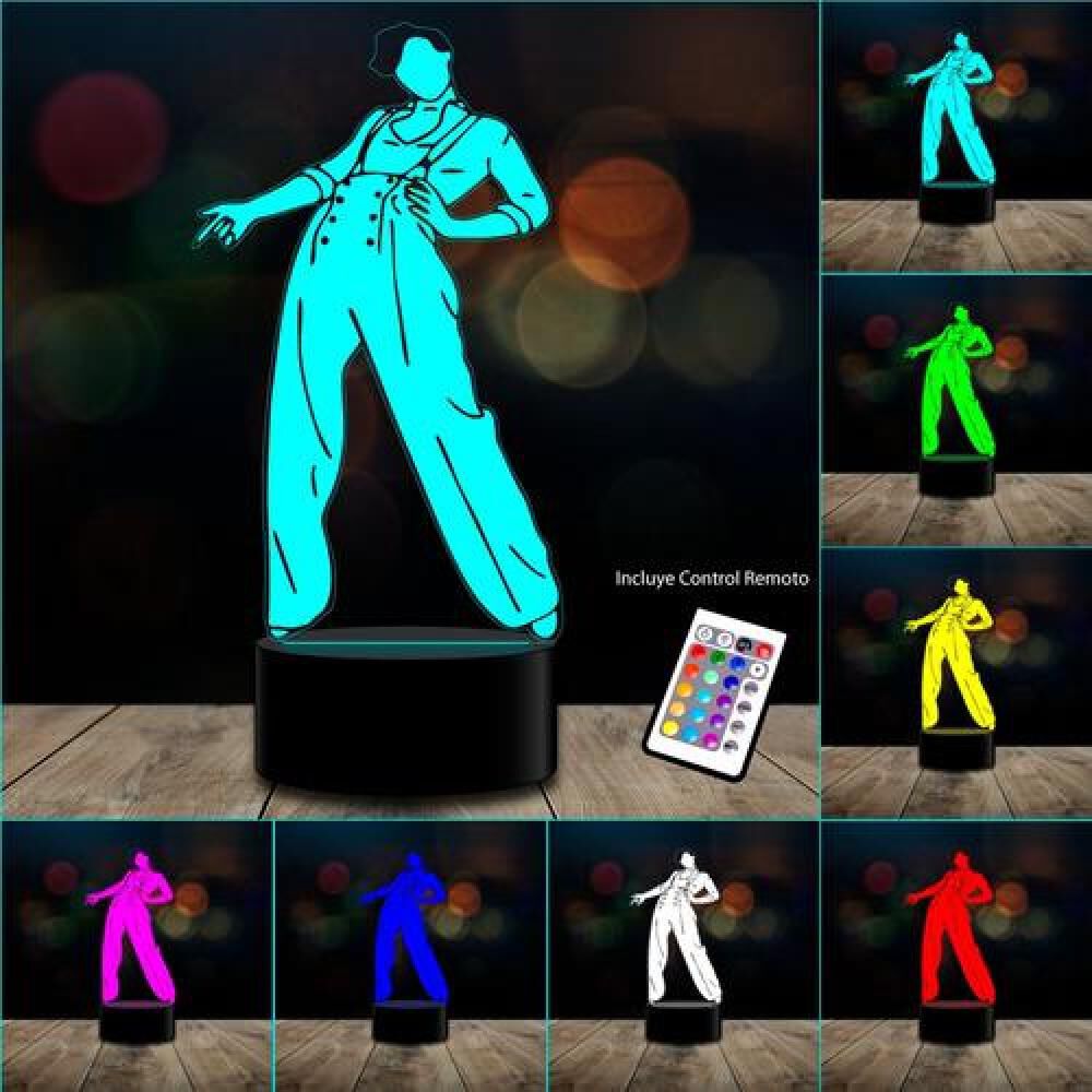 Lampara 3d Harry Styles Cantante 16 Colores Control Remoto image number 1.0