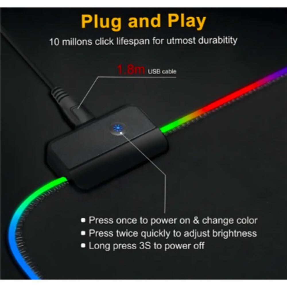 Mousepad Gamer Negro Antideslizante image number 5.0