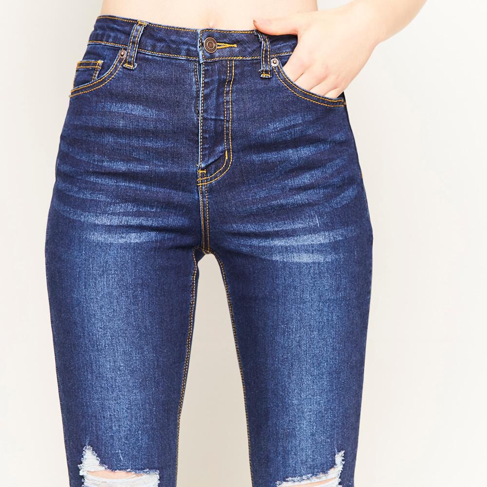 Jeans Roturas Tiro Alto Flare Mujer Freedom image number 3.0