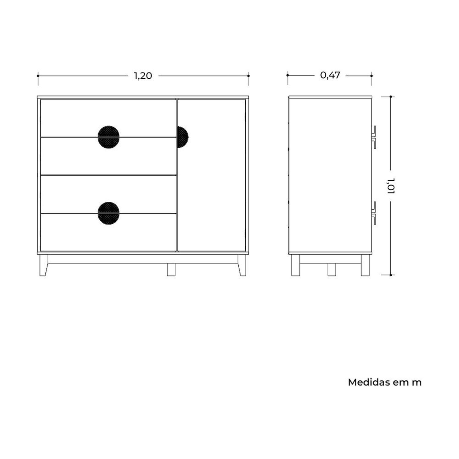 C&oacute;moda Vekkahome Ipe Salvia / 1 Puerta / 4 Cajones image number 1.0