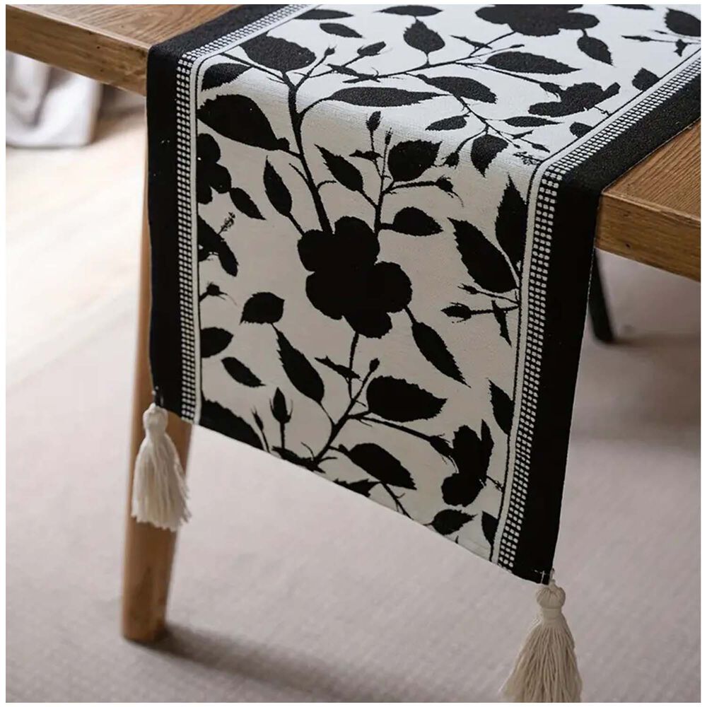 Camino De Mesa De Lino Tejido Con Dise&ntilde;o 35*180cm Mod03 image number 1.0