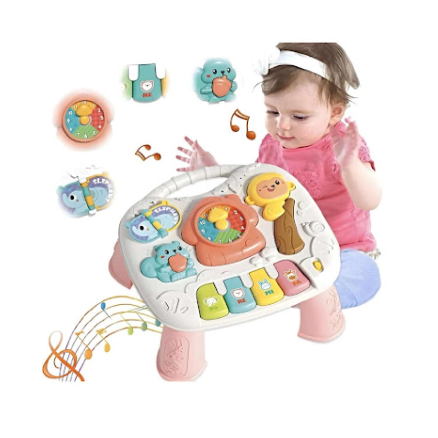 Juguete Mesa Didactica Interactiva Con Sonidos Rosado Infantil image number 1.0