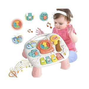 Juguete Mesa Didactica Interactiva Con Sonidos Rosado Infantil