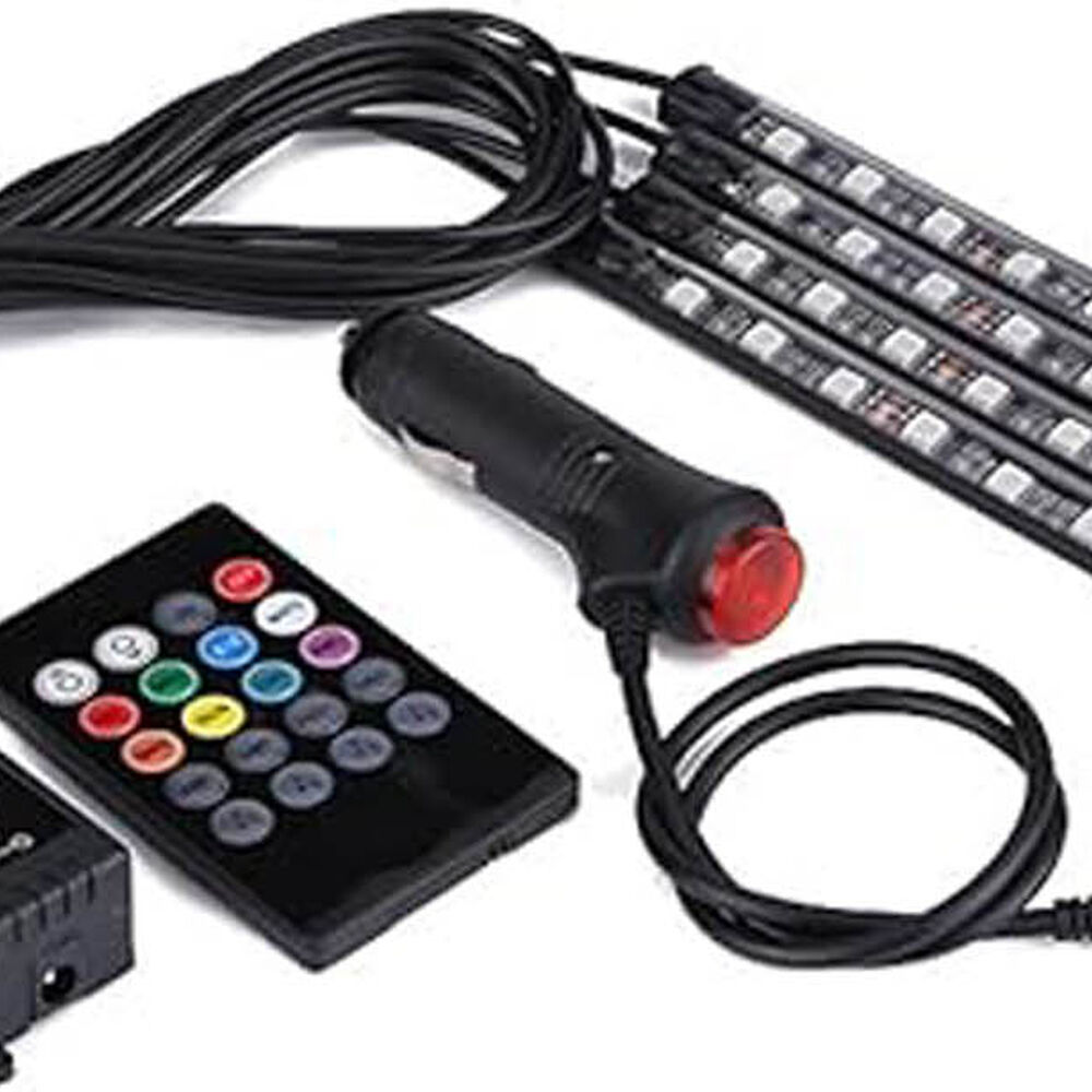 Luces Tiras Led Internas Auto Con Control Multicolor Rb K14 image number 8.0