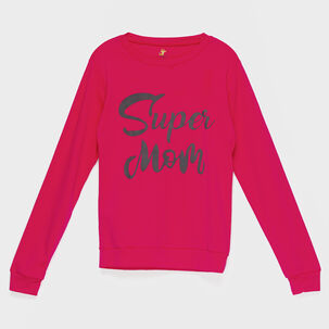 Polera Fucsia Super Mom Algodón Peruano