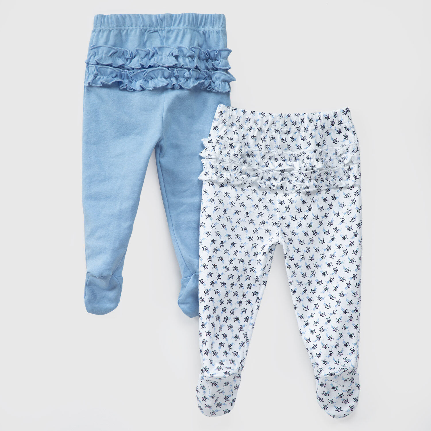 Pack Pantalones Blanco Celeste Hojas Algod&oacute;n Peruano image number 1.0