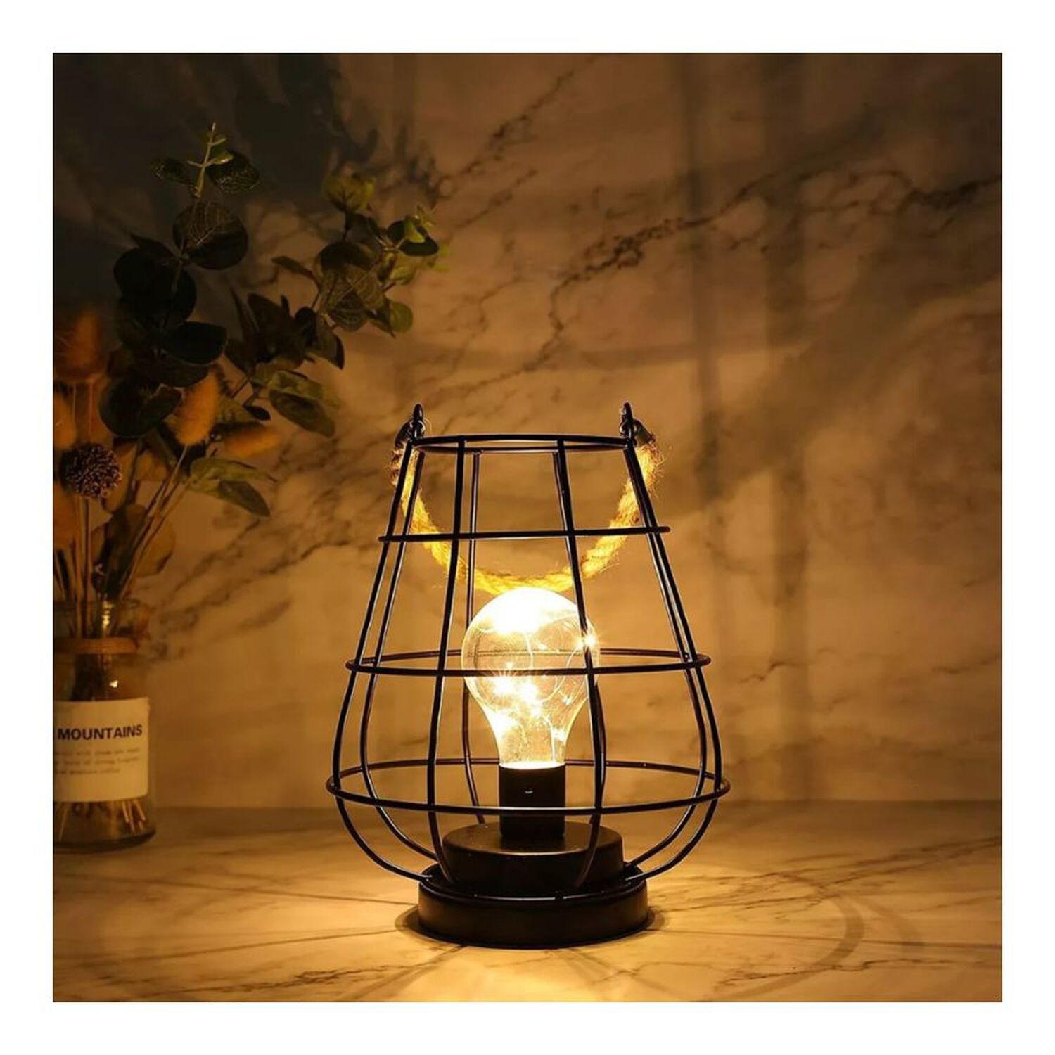Lampara Colgante Fierro Luz Led Decorativa Portatil Cuerda image number 1.0