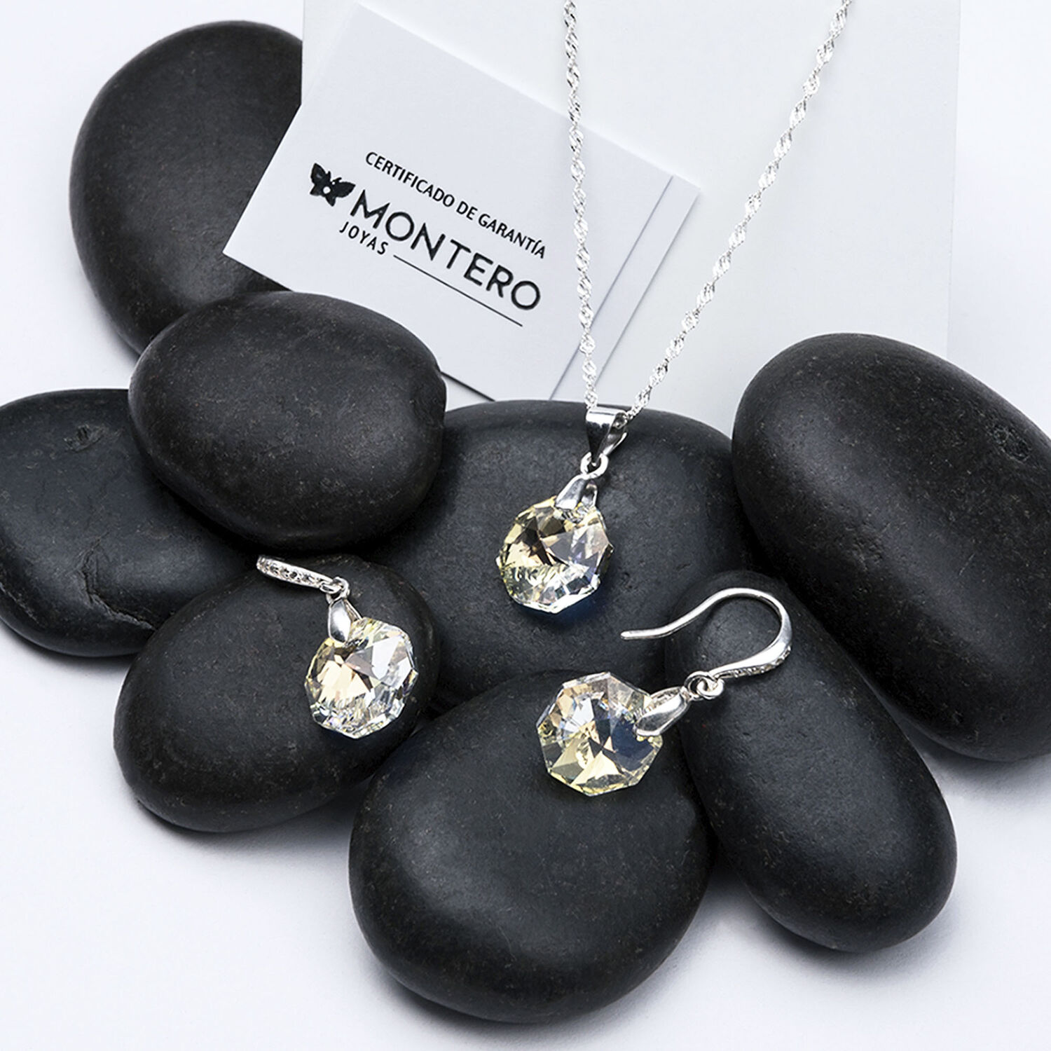Conjunto Bruselas Plata 925 Y Cristal Genuino Boreal image number 1.0