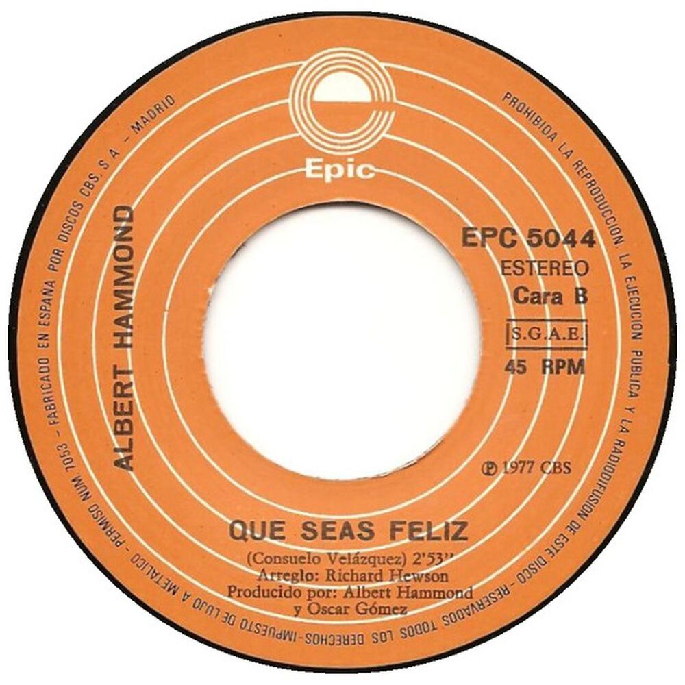 Albert Hammond - Eres Toda Una Mujer | 7" Single Usado image number 3.0