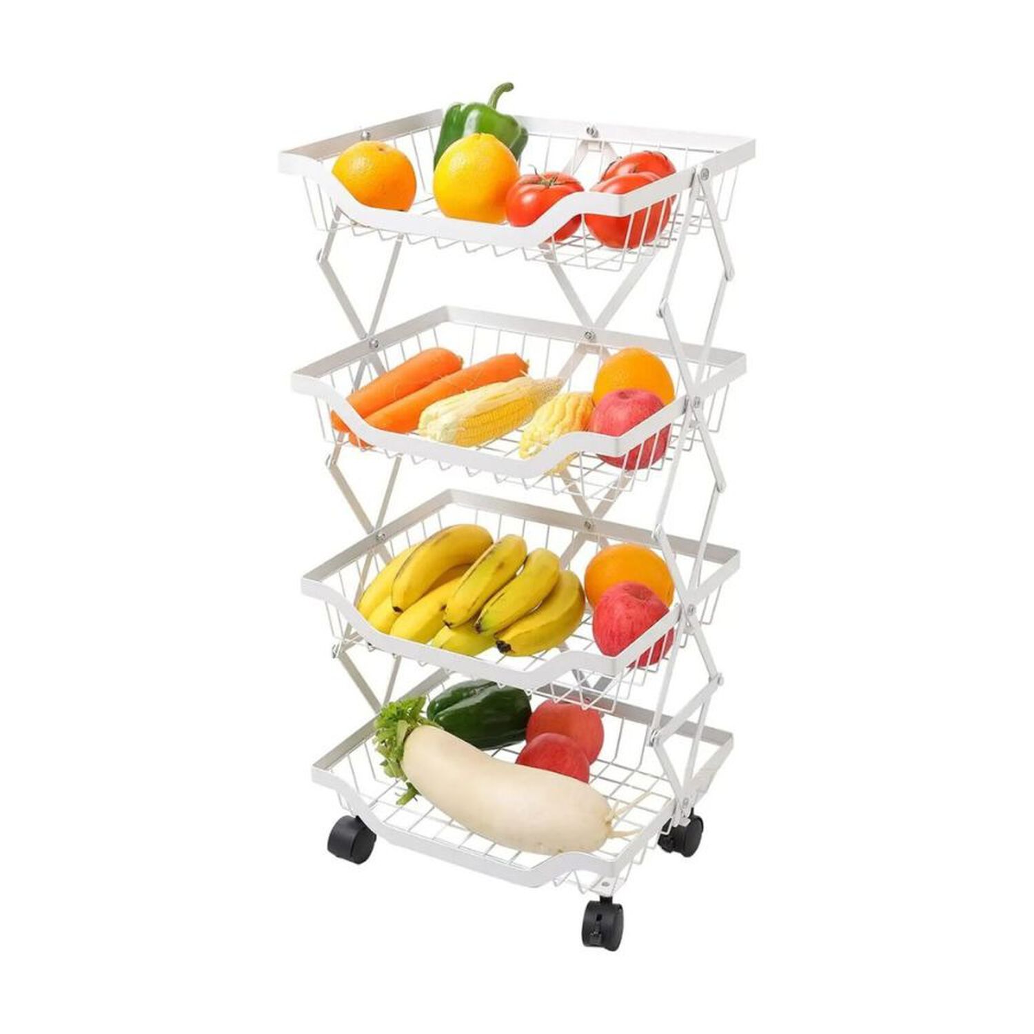 Organizador Multiuso Carrito Auxiliar 4 Niveles Ruedas Blanco image number 3.0