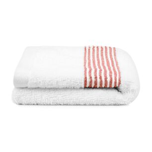 Toalla De Mano Mav Nautica 100% Algod&oacute;n Alta Calidad Blanca-rojo