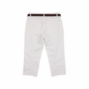 Bermuda Pescador Liso Con Cintur&oacute;n Tiro Medio Regular Mujer Geeps