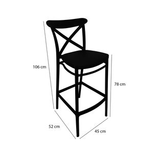 Pack 4 Taburetes Bar Crossback Negra
