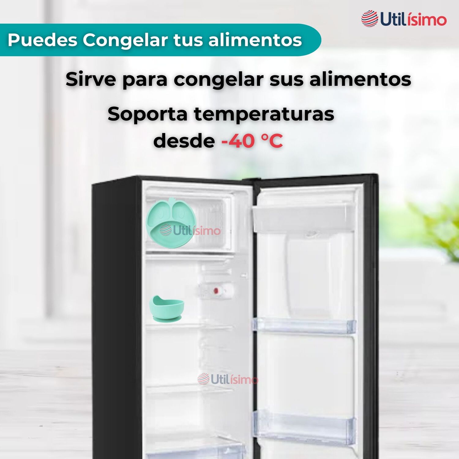 Set De Alimentaci&oacute;n Beb&eacute; Silicona De Formas 6 Piezas Libre Bpa Color Turquesa image number 4.0