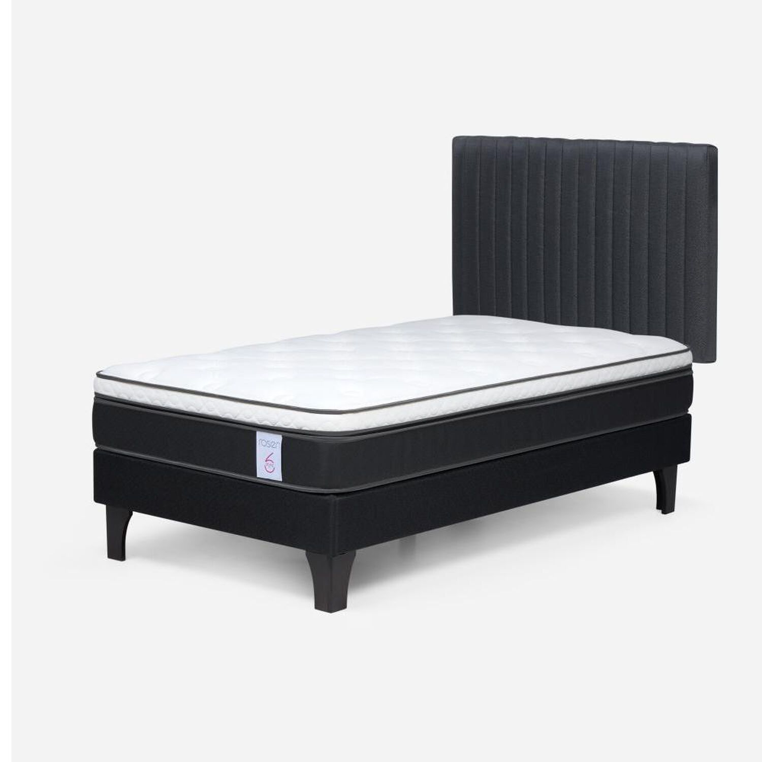 Cama Europea Rosen New Style 6 / 1.5 Plazas / Base Normal + Respaldo image number 0.0