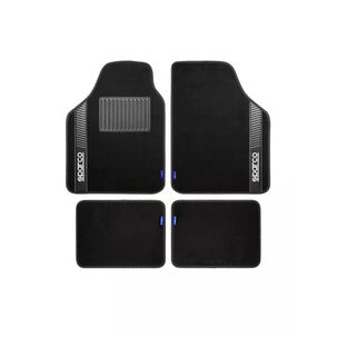Set 4 Piezas Alfombras Piso Automovil Negro Sparco Ergonomicas