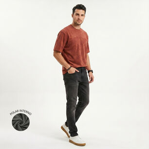 Pantalon Jeans Skinny Forro Interno Hombre