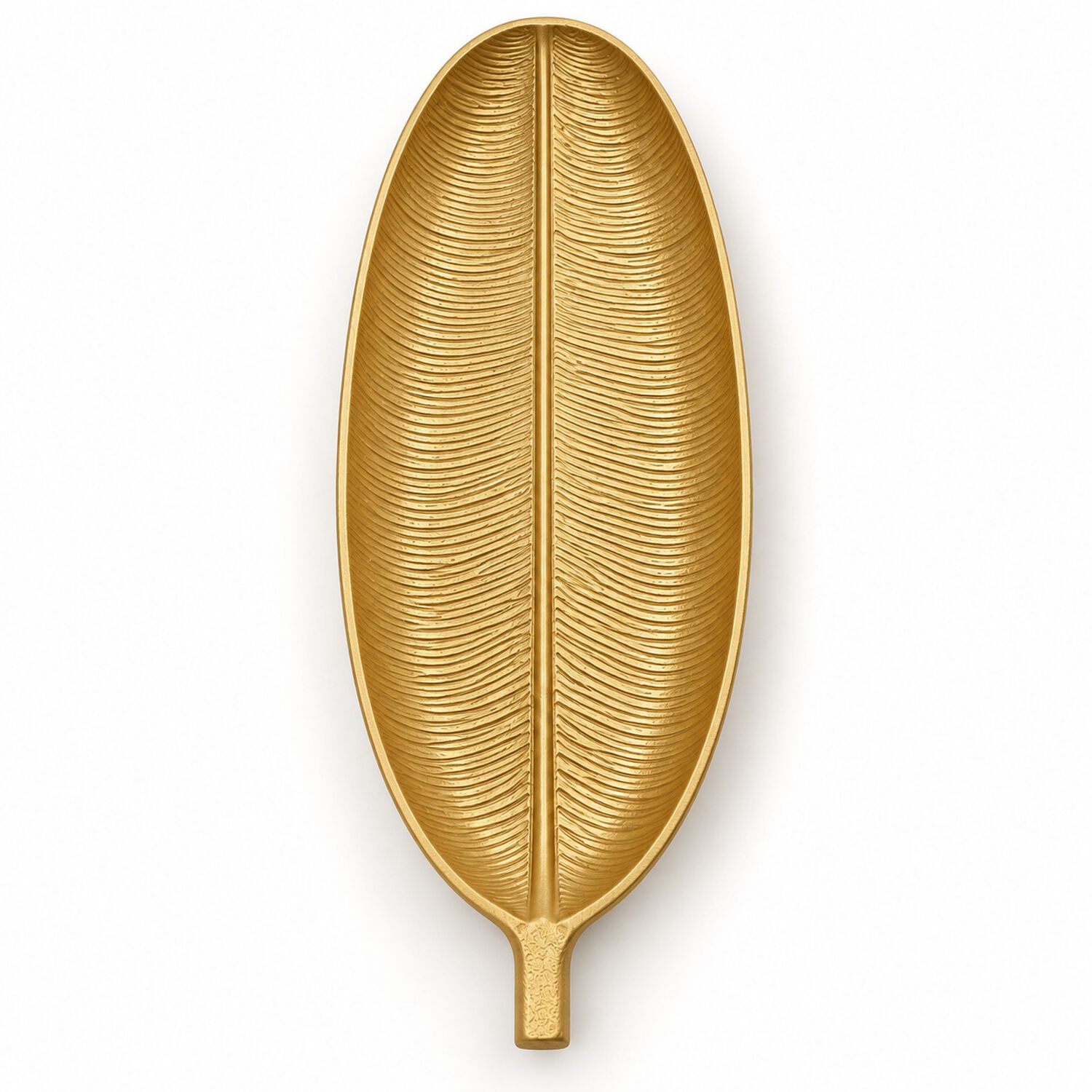 Bandeja Decorativa Forma De Hoja Estilo Moderno Organico 40 Cm Color Dorado image number 3.0