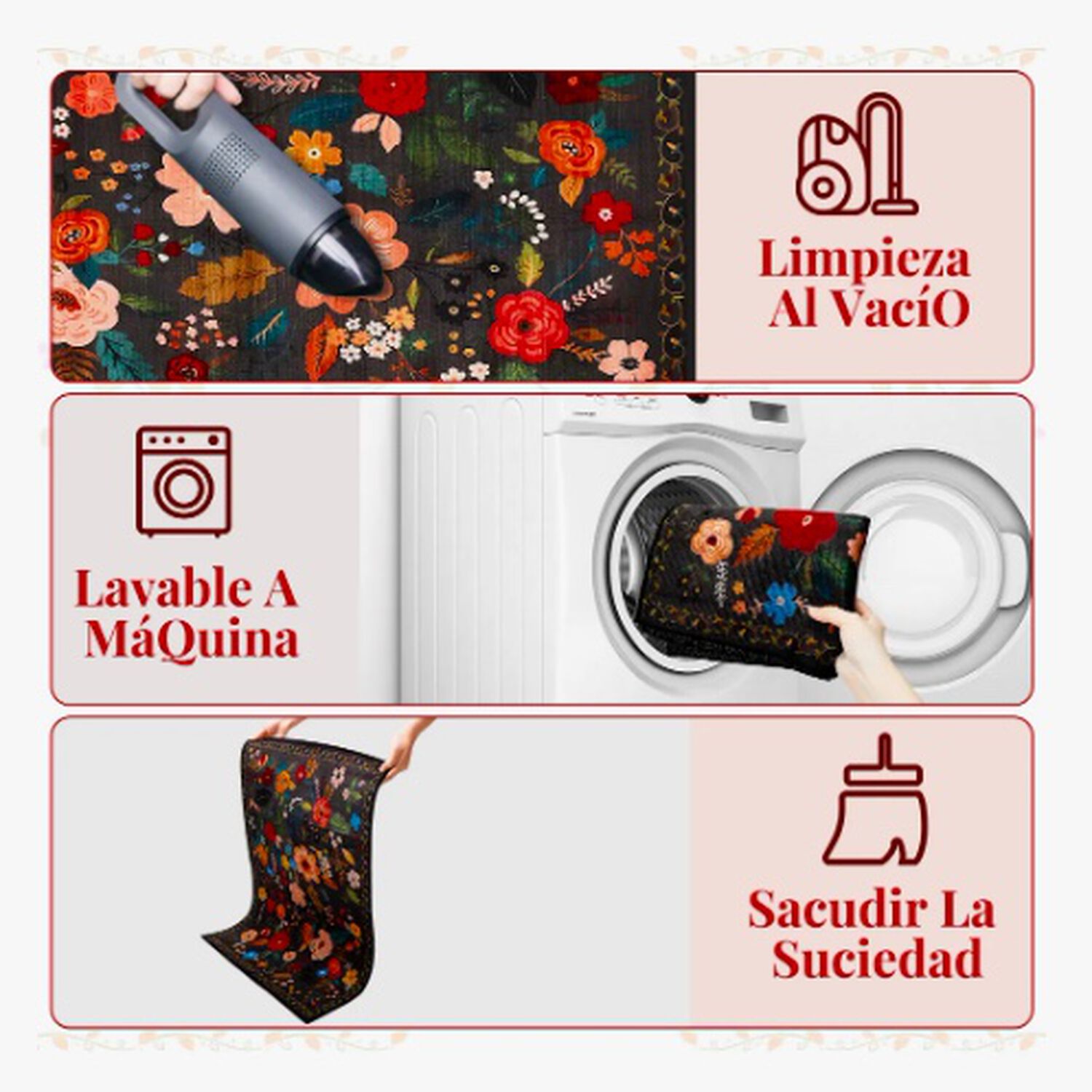 Alfombra Vintage Lavable Antideslizantes image number 2.0