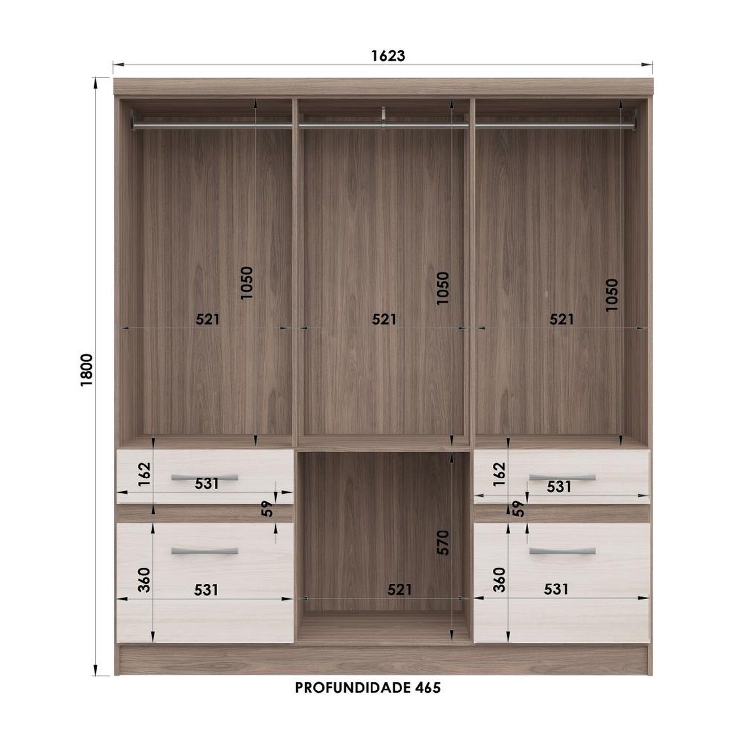Cl&oacute;set Casa Ideal B544 / 6 Puertas / 2 Cajones / 2 Zapateras image number 1.0