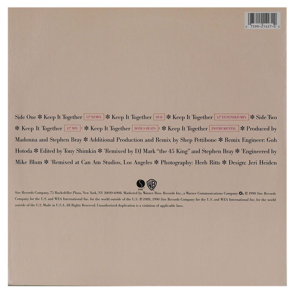 Madonna - Keep It Together | 12" Maxi Single Usado image number 1.0