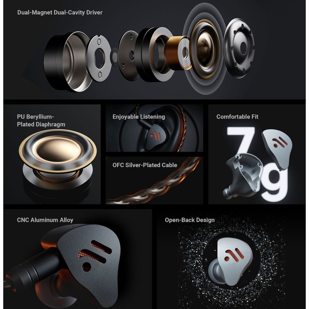 Aud&iacute;fonos In-ear Fosi Audio Im4 Obsidian Monitores Open Back image number 5.0