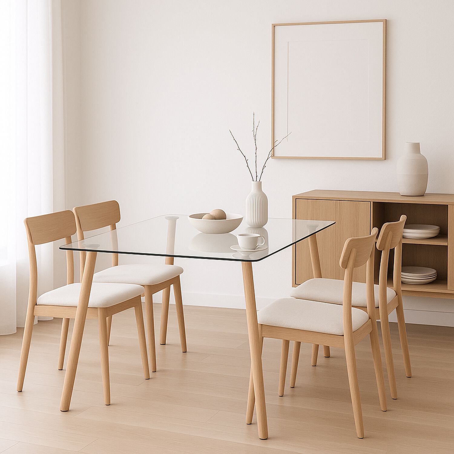 Mesa De Comedor Vidrio Rectangular N&oacute;rdica 140x90 Cm image number 5.0