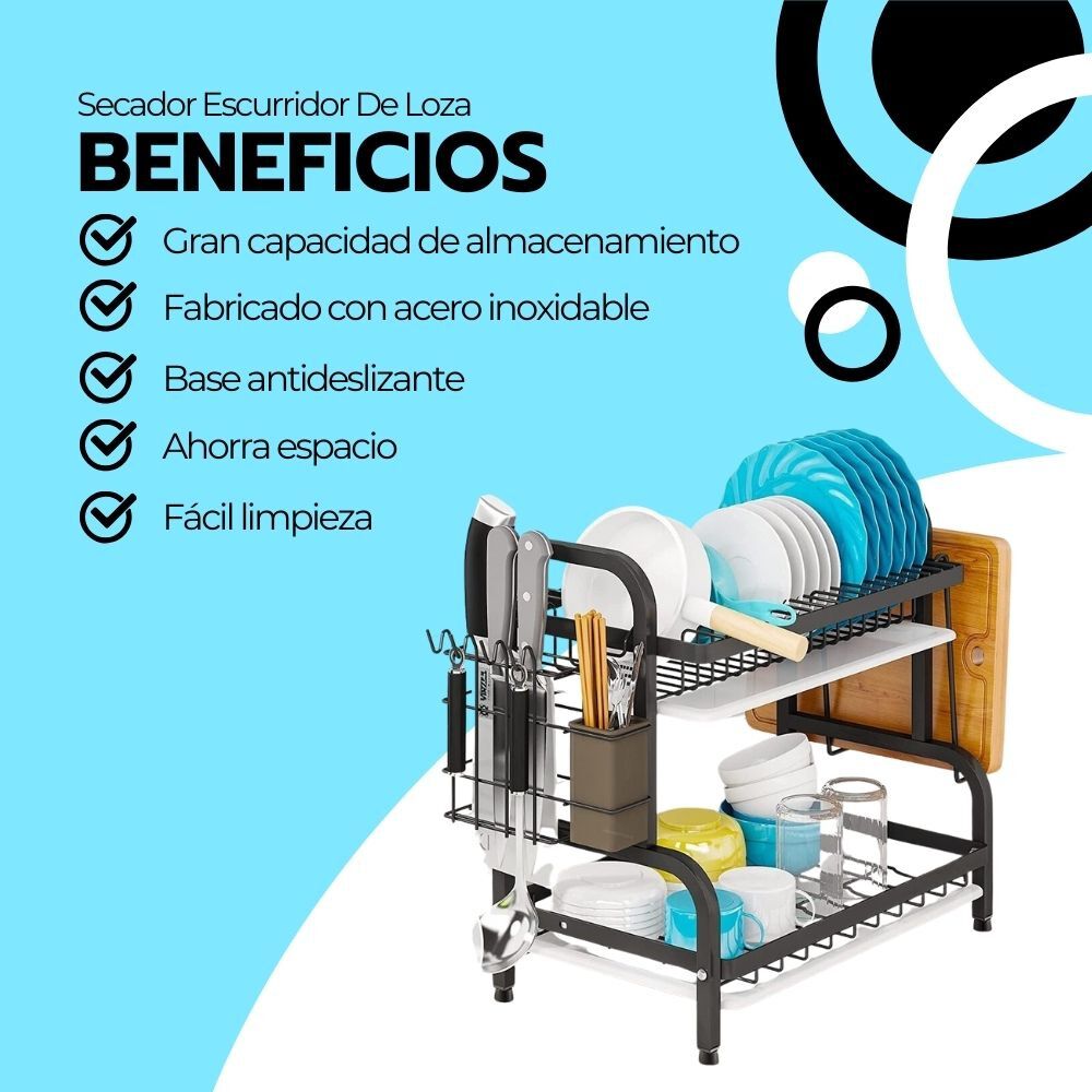 Secador Escurridor De Loza Platos 2 Niveles image number 3.0
