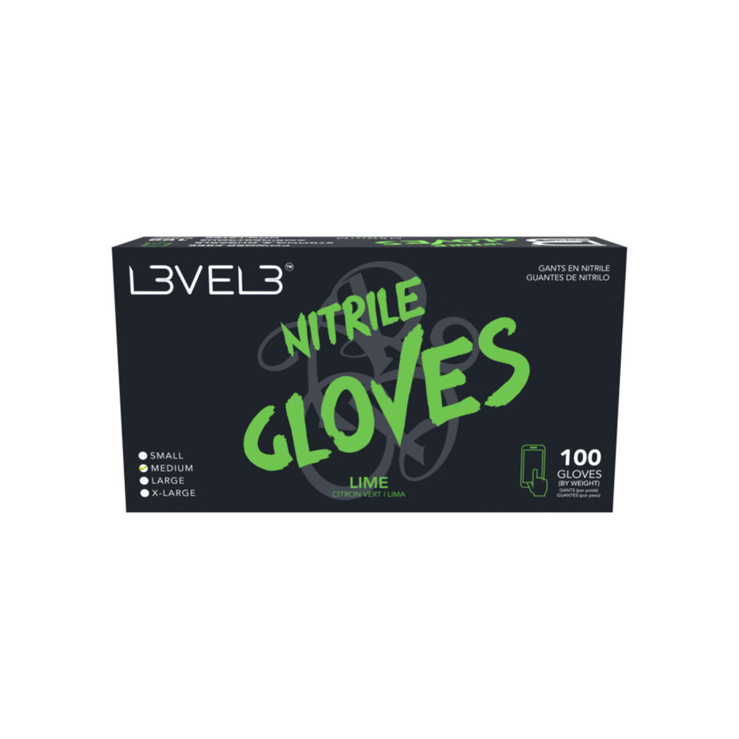 Guantes Level 3 De Nitrilo Color Lima Talla L image number 1.0