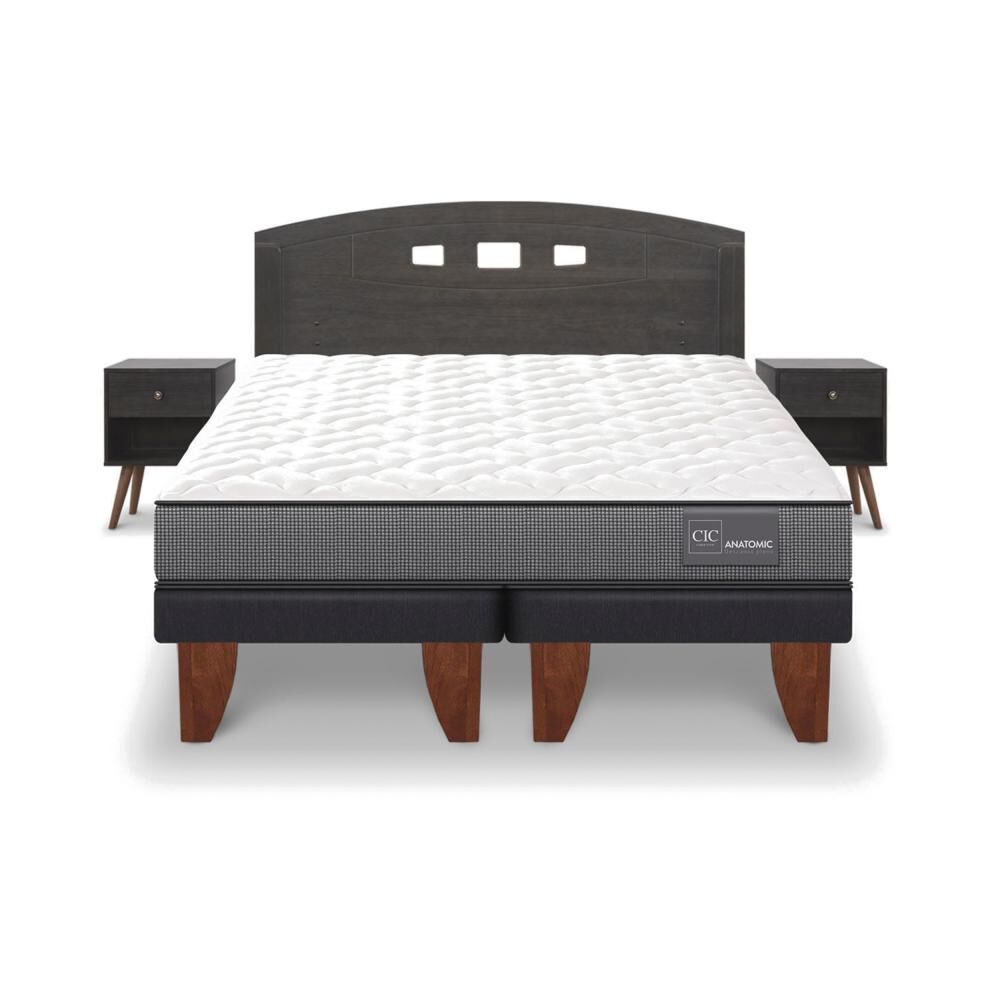 Cama Europea Cic Anatomic / 2 Plazas / Base Dividida + Set De Maderas image number 0.0