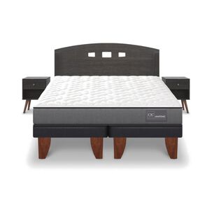 Cama Europea Cic Anatomic / 2 Plazas / Base Dividida + Set De Maderas