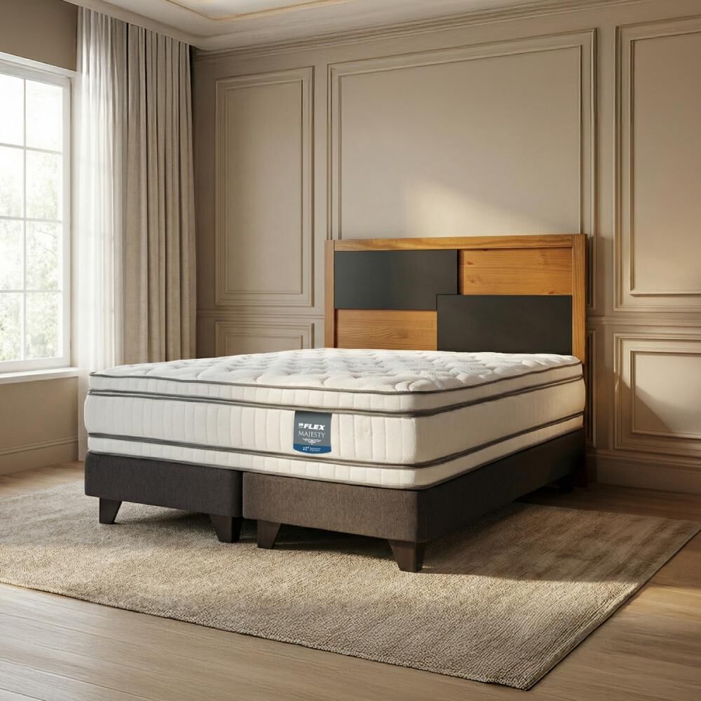 Cama Europea Flex Majesty / 2 Plazas / Base Dividida + Respaldo image number 4.0