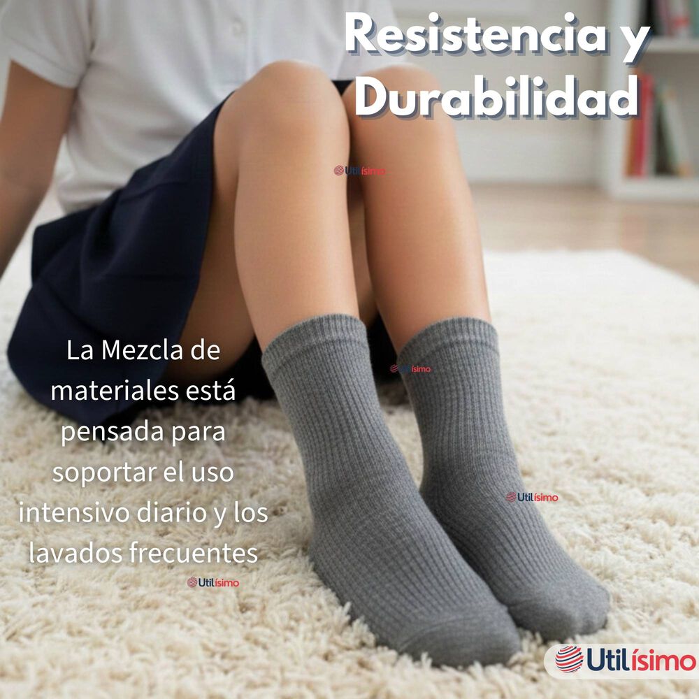 Pack 6 Calcet&iacute;nes Escolares Corto Algod&oacute;n Gris Ni&ntilde;o Y Ni&ntilde;a image number 6.0