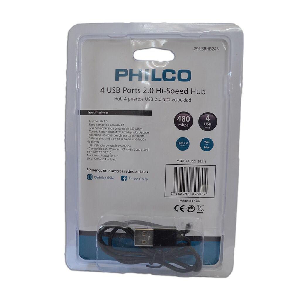 Mini Hub Philco 2.0 4 Usb Puertos image number 3.0