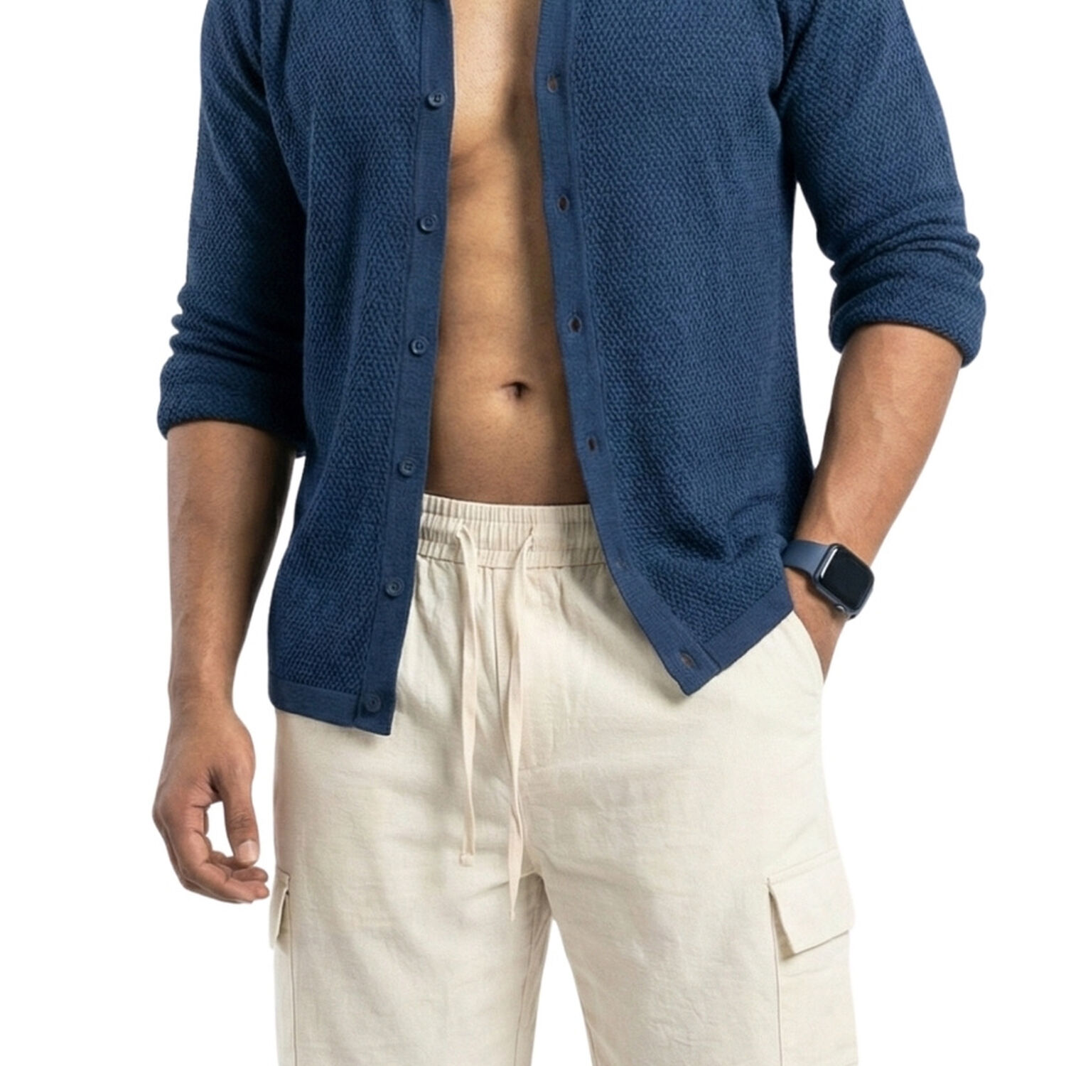 Short Fresco Lino Grueso Cargo Hombre image number 0.0