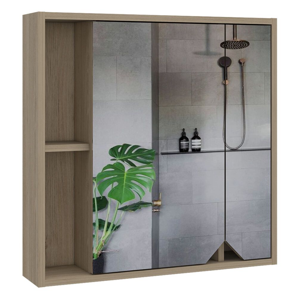 Botiquin De Baño 60x60x13,6 Cm Café Claro Con Espejo image number 0.0