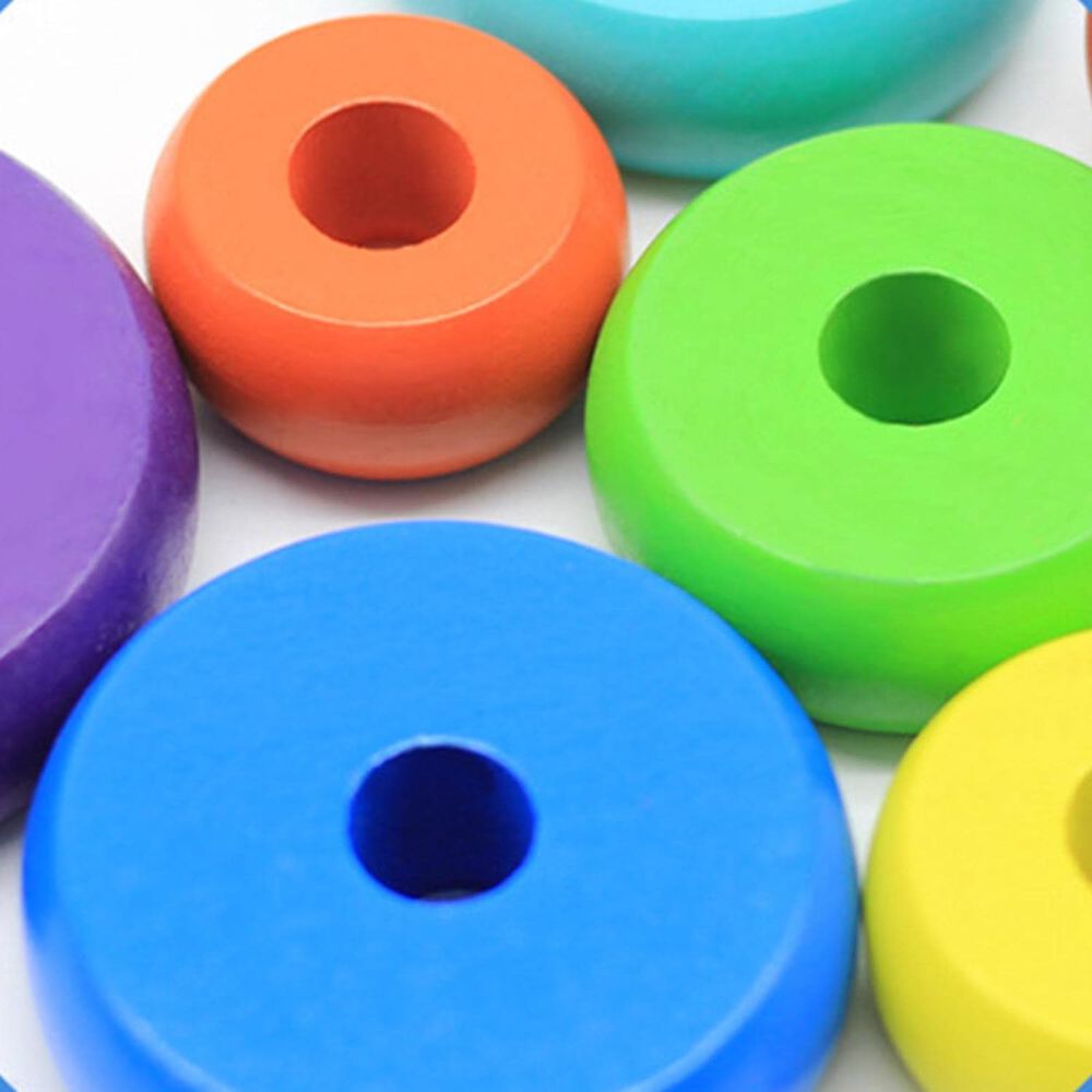 Torre Encaje Montessori Madera Arco Iris Toy Para Niños image number 3.0