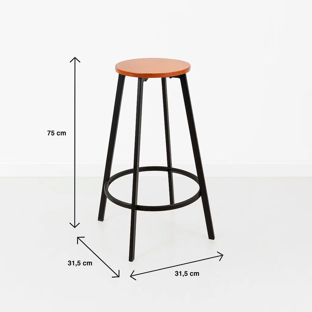 Pack De 4 Pisos Taburete De Bar Elipse Industrial image number 3.0