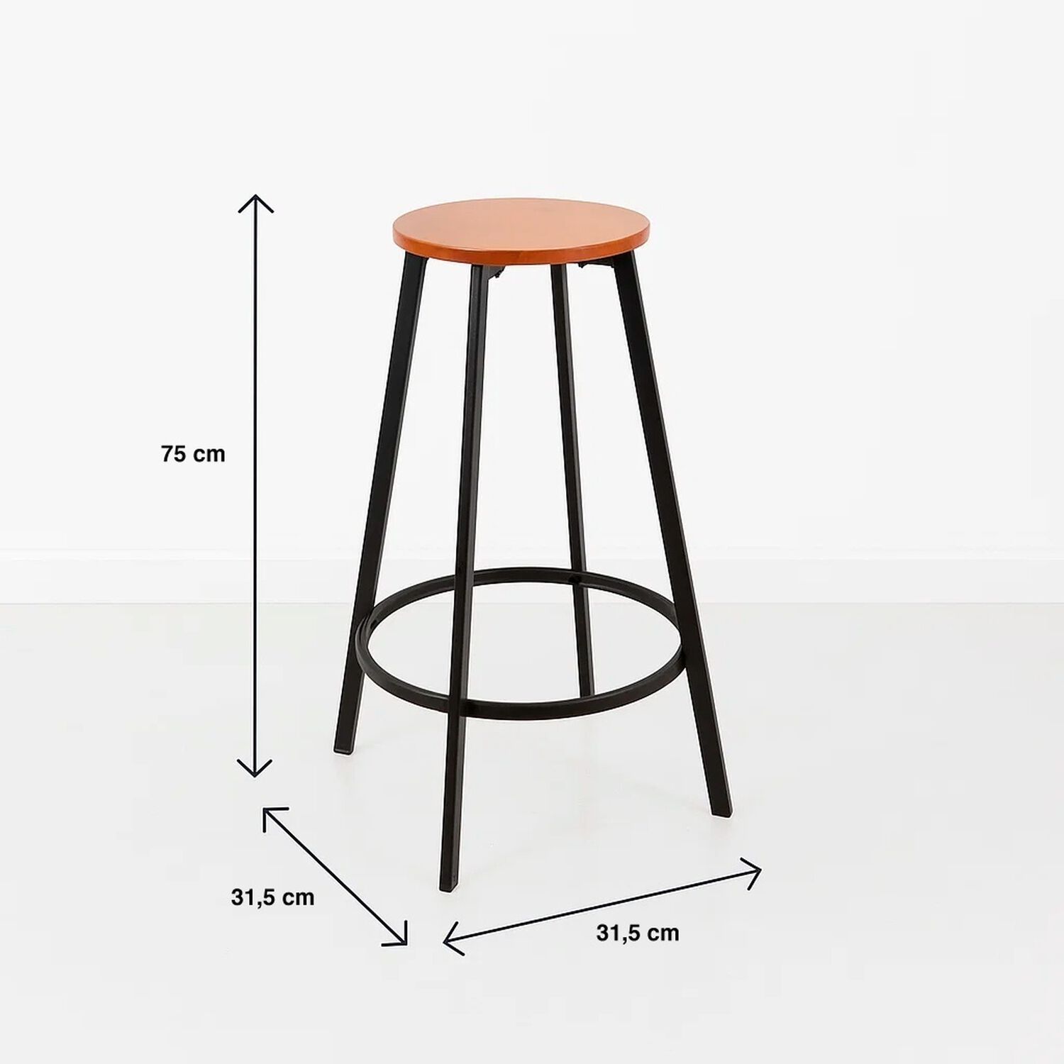 Pack De 4 Pisos Taburete De Bar Elipse Industrial image number 3.0