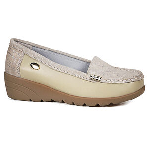 Mocasín Cuero Eliette Beige Mocasín Cuero Eliette Beige