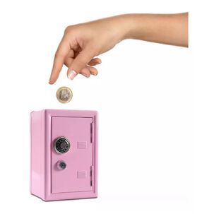 Mini Caja Fuerte Alcancia Con Llave Dígitos De Metal Rosa