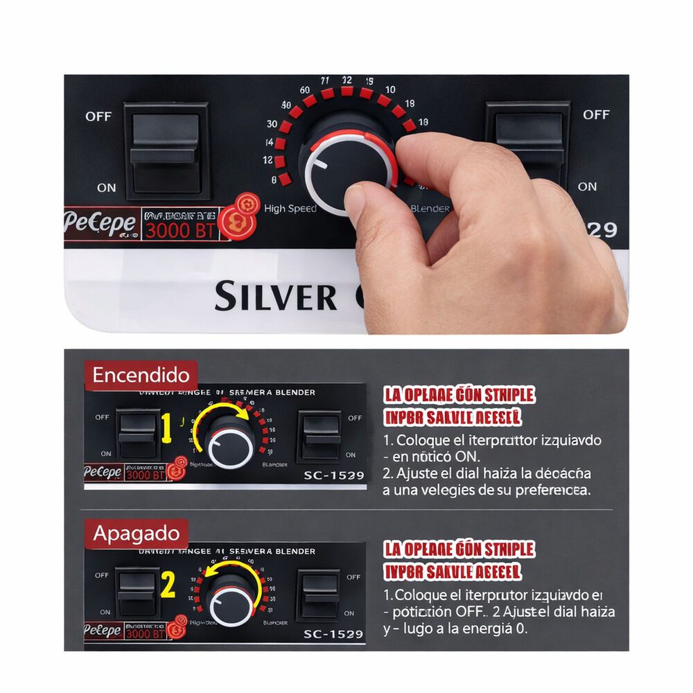 Licuadora Profesional Con Vaso Abs 110/220v Silver Crest image number 4.0